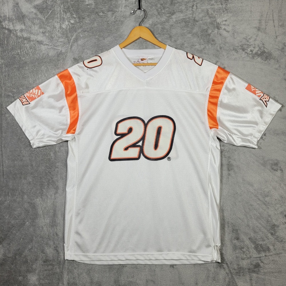 Winners Circle Tony Stewart Jersey Mens Large #20 NASCAR HOME DEPOT White Orange